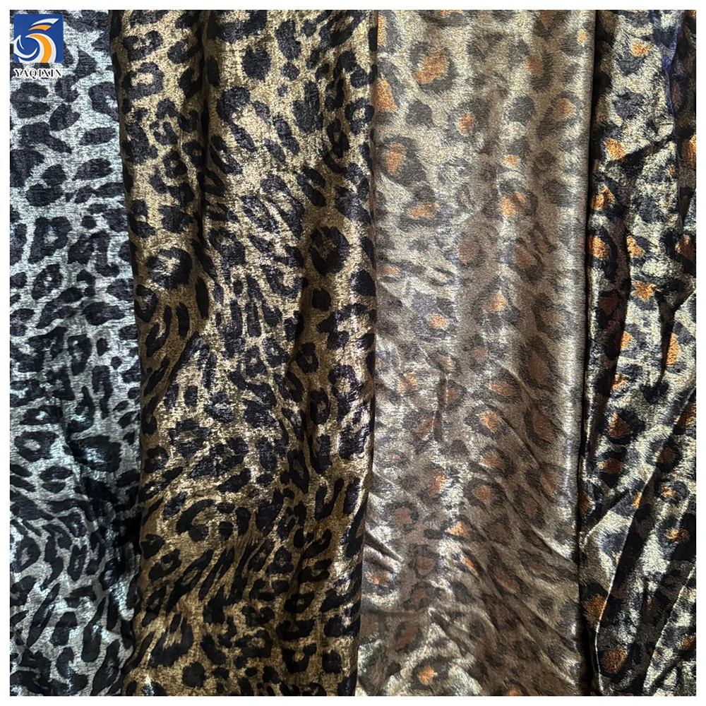 YX982 2026 New Arrivals 105gsm Chiffon Fabric With Two-Tone Leopard Print Fabric Chiffon Customization for Clothing Pants...