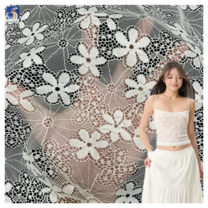 YX983 White Lace Fabrics for Home Textiles, Tablecloths, Curtains, Women's Wedding Dresses Lingerie Chantilly Lace Fabrics...