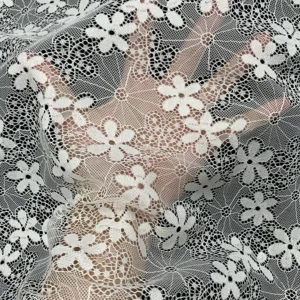 YX983 White Lace Fabrics for Home Textiles, Tablecloths, Curtains, Women's Wedding Dresses Lingerie Chantilly Lace Fabrics...