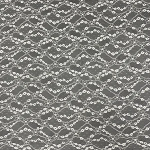 YX985 Polyester 3D Chantilly Lace Fabric Five-Star Flower Small Plum Blossom Jacquard Mesh Chantilly Lace Fabric for...