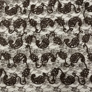 YX986 New Type Design Chenille Cashew Pattern Paisley Lace Fabric With Sequin Embroidered Mesh Chantilly Paisley Lace...