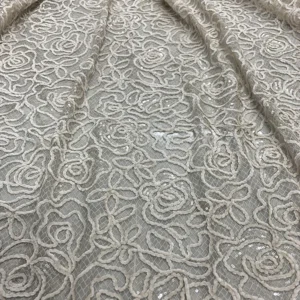 YX988 3D Flowers Embroidered Chenille Materials Chantilly Lace Fabric China Style Red Rose Flowers Embroidery Mesh Lace...
