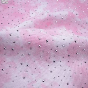 YX998 220g/m² Tie-dye Design Denim Fabric 70% Polyester 30% Cotton Denim Tie-dye Fabric With Diamonds for Women's Skirt...