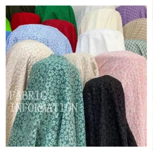 Yaqixin Textile Factory in Stock Small Floral Jacquard Polyester Embossed Textured Jacquard T800 Woven Fabric - 100%...