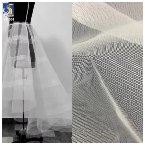 ZP-8 Lightweight Knitted Nylon Wedding Clothing Tulle Fabric White 100% Polyester 50A Mesh Fabric 5 Yards Tulle Textiles...