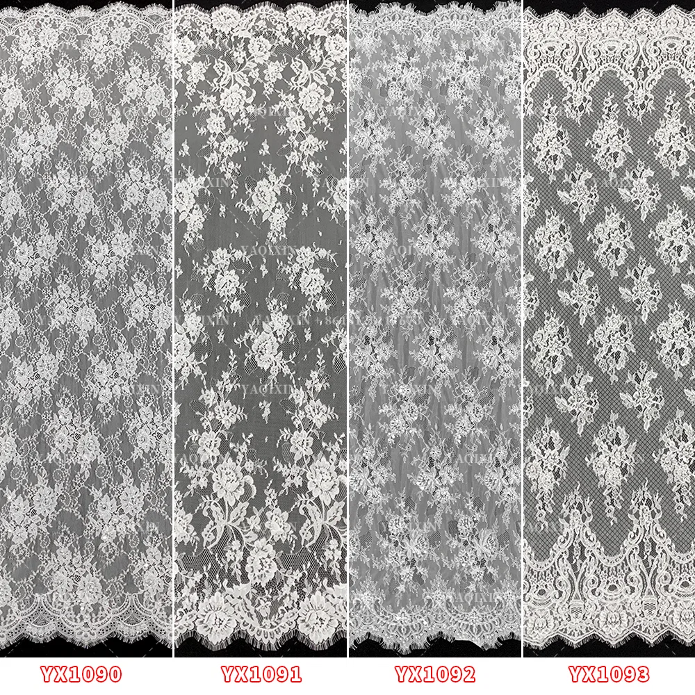 YX1092 300*150CM Great Quality Customized Woven Eyelash Lace Fabric Beaded Pearls Lace Fabrics Textiles Heavyweight - 100%...