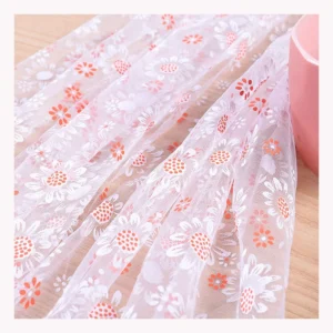 Baby Custom Print Fabric Flowers Sunflower Daisy Printing Mesh Fabric Soft Tulle for TuTu Skirts - 100% Polyester, 60 gsm...