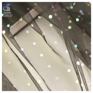 Classic Polka Dot Dress Fabric Rainbow Foil Printed Tulle 2025 New Design Style Wholesale Clothing Fabric - 100% Polyester...