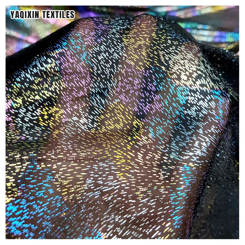 New Function Polyester Tulle Mesh Iridescent Rainbow Printing Reflective Fabric Bronzing Printed Luminous Mesh Fabric - 100%...