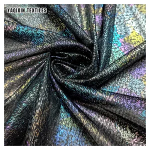 New Function Polyester Tulle Mesh Iridescent Rainbow Printing Reflective Fabric Bronzing Printed Luminous Mesh Fabric - 100%...