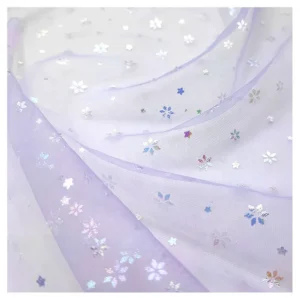 Yaqixin OEM&ODM Customized Price Color Foil Floral Printed Polyester Fabric Tulle Net Mesh Fabric for Skirt Toy - 100%...
