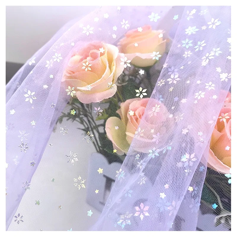 Yaqixin OEM&ODM Customized Price Color Foil Floral Printed Polyester Fabric Tulle Net Mesh Fabric for Skirt Toy - 100%...