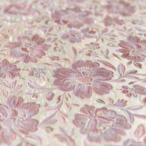 YX1561 Wholesale 150gsm Metallic Floral Brocade Fabric Raised Jacquard Material for Evening Dresses and Women's Gowns