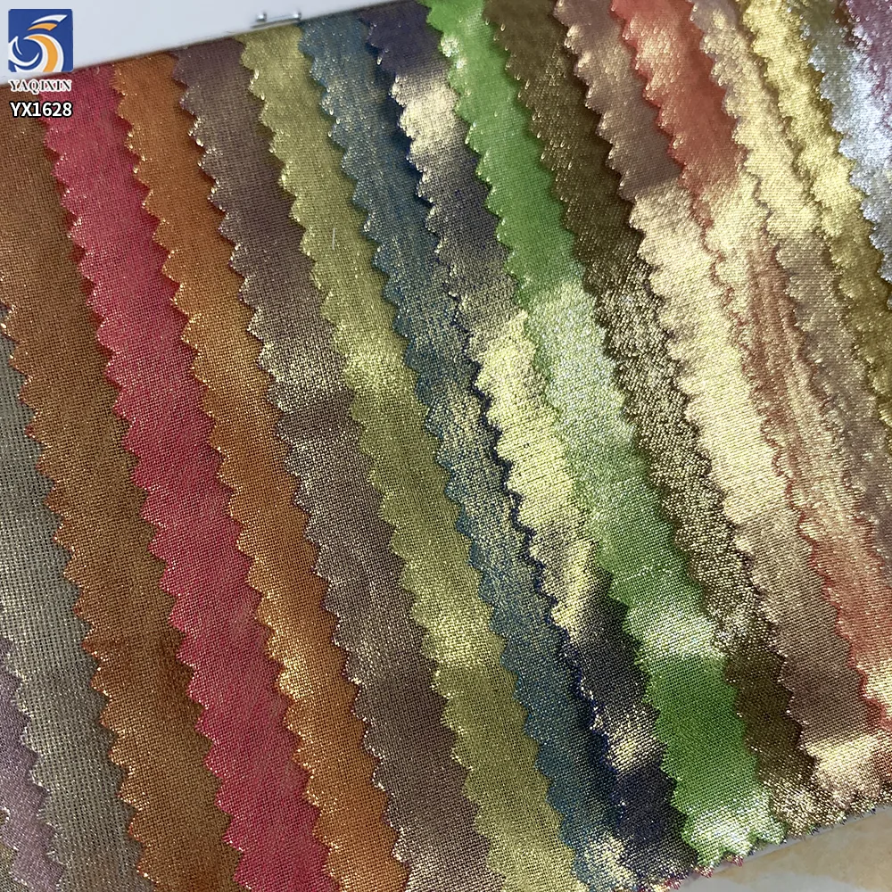 YX1628 Gold Foil Chiffon Fabric Lightweight Metallic Printed Textile for Dresses Blouses and Womenswear