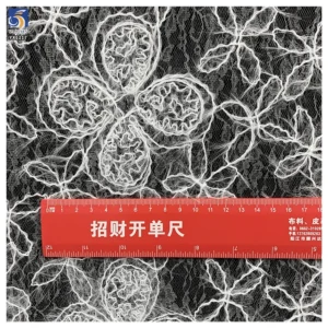 YX1217 New Autumn Style Plain Color Crochet Rope Lace Fabric With Embroidered Florals Mesh Fabric for Garments