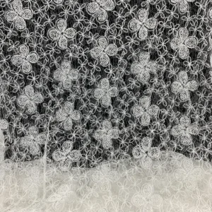 YX1217 New Autumn Style Plain Color Crochet Rope Lace Fabric With Embroidered Florals Mesh Fabric for Garments