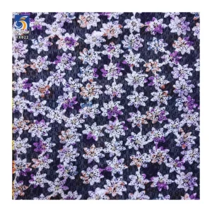 YX822 Latest Exclusive Designs Tulle Embroidery Printing Colorful Flowers Mesh Fabric 3D for Fashion Beautiful Skirt