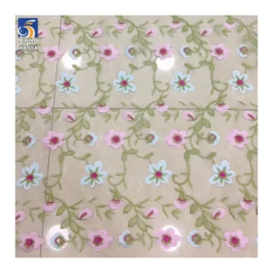 YX884 Fast Shipping Polyester Multi-color Morning Glory Embroidered Tulle Fabric Embroidery Floral Purple Mesh Fabric for Woman