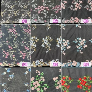 YX2150 2025 Hot Sale Good Price Two-Color Rose Floral Embroidery Lace Fabric Children Garment Dress China Fabric