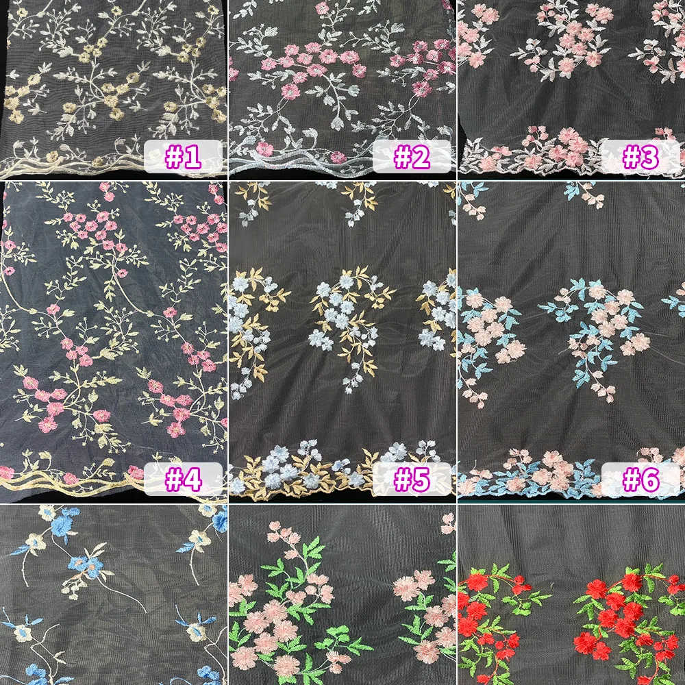 YX2150 2025 Hot Sale Good Price Two-Color Rose Floral Embroidery Lace Fabric Children Garment Dress China Fabric