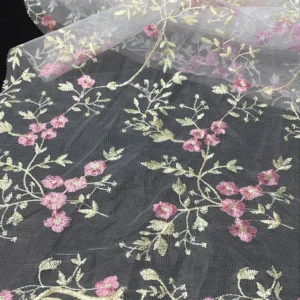 YX2150 2025 Hot Sale Good Price Two-Color Rose Floral Embroidery Lace Fabric Children Garment Dress China Fabric