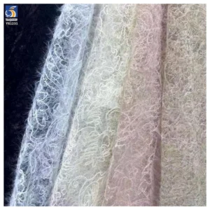 YX1231 Cheap Brushed Tassel Wool Embroidered Mesh Lace Fabric With Sequins Custom Embroidery Clothing Mesh Fabric