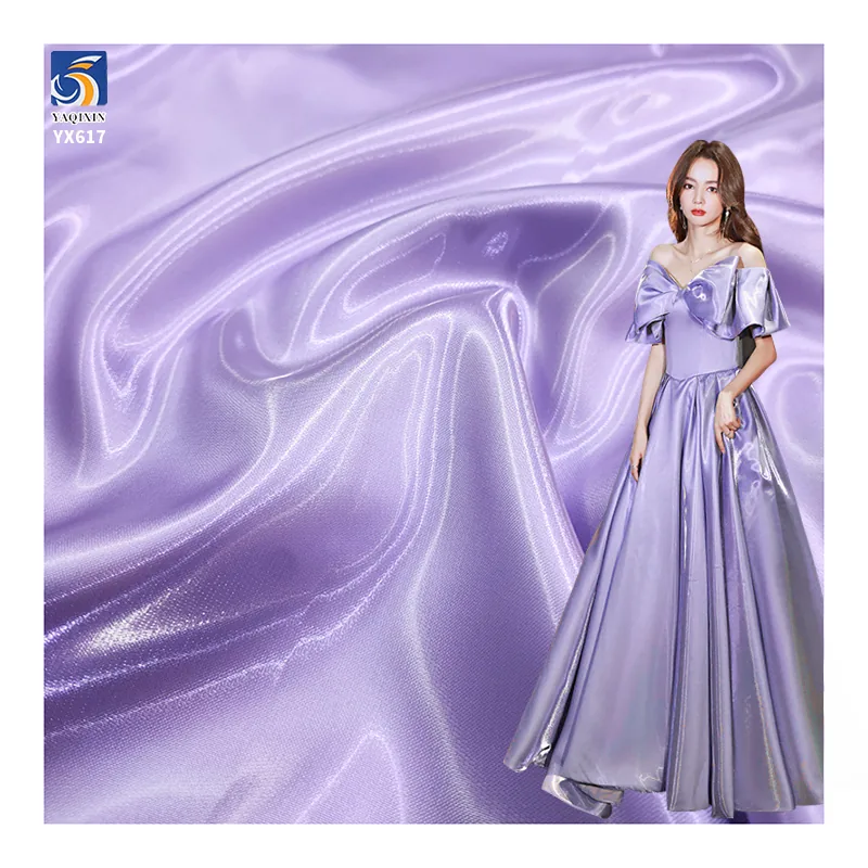 YX617-1 110gsm New Trend Customized Luxury Colors Light Weight Satin Fabric for Clothing Polyester Shiny Satin Fabric