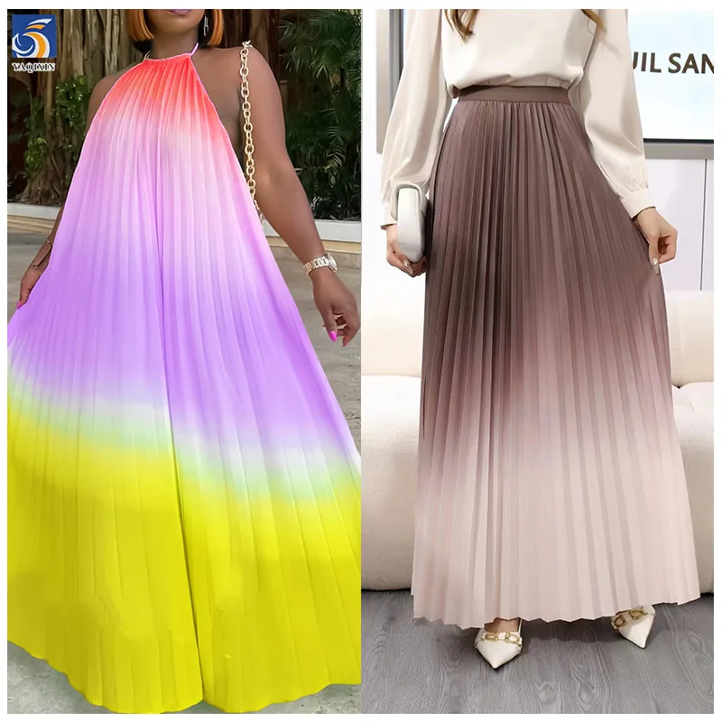 YX506 Custom Asymmetric Pleated Silk Satin Fabric Nigeria Hot Selling Style