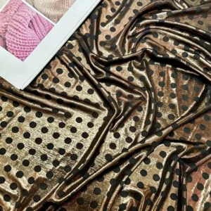 YX1509 0.8CM Multicolor Gold Foil Polka Dot Chiffon Fabric Soft for Evening Dresses Gowns Skirts and Fashion Apparel