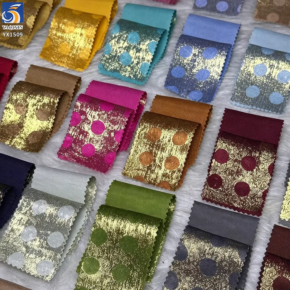 YX1509 0.8CM Multicolor Gold Foil Polka Dot Chiffon Fabric Soft for Evening Dresses Gowns Skirts and Fashion Apparel