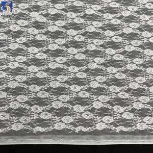 YX287 2025 Fashion Women's White Lace Stockings Underwear Spandex Nylon Floral White Stretch Lace Jacquard Fabric