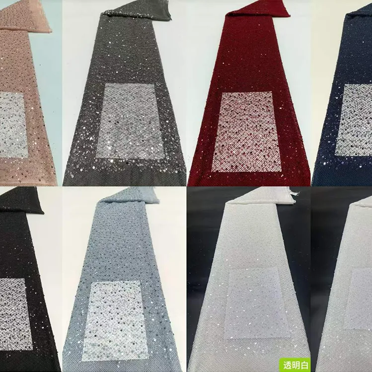 YX1581 Irregular Net Sparkling Sequin Pearl Beaded Embroidery Fabric for Women Evening Dresses and Fashion Apparel
