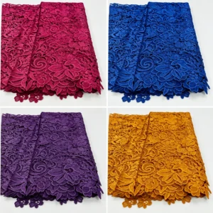YX1485 125cm 150gsm Custom Color Openwork Floral Water Soluble Lace Fabric for Women Dresses Sleeves and Fashion Garment