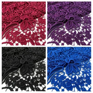 YX1485 125cm 150gsm Custom Color Openwork Floral Water Soluble Lace Fabric for Women Dresses Sleeves and Fashion Garment