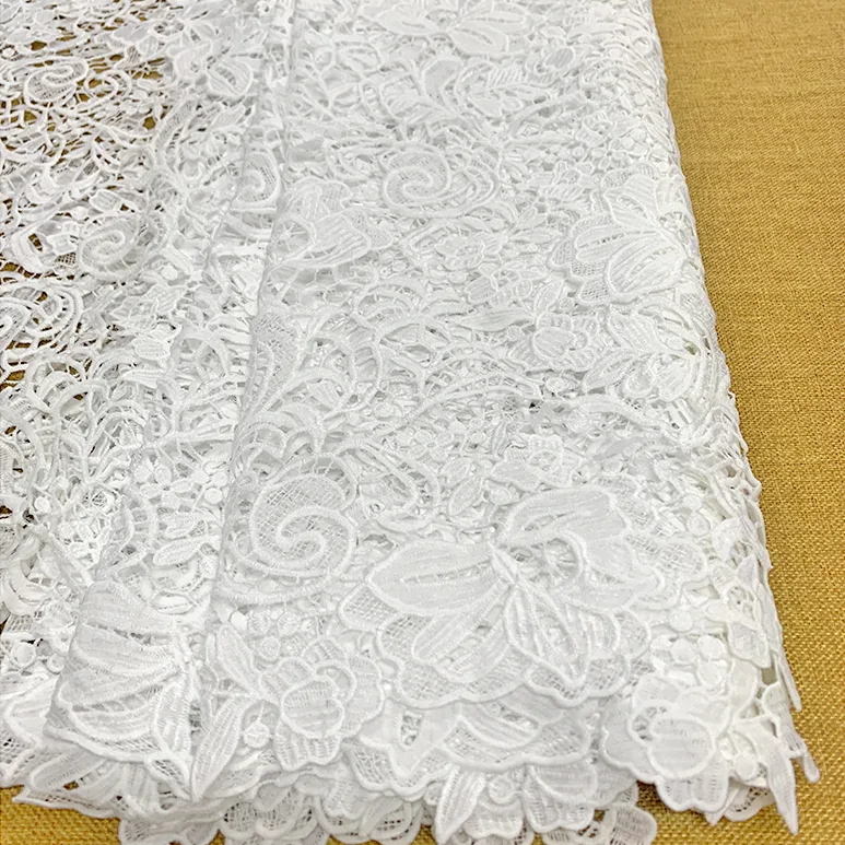 YX1485 125cm 150gsm Custom Color Openwork Floral Water Soluble Lace Fabric for Women Dresses Sleeves and Fashion Garment