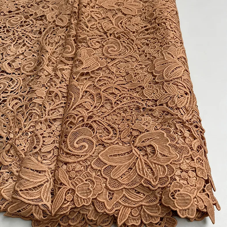 YX1485 125cm 150gsm Custom Color Openwork Floral Water Soluble Lace Fabric for Women Dresses Sleeves and Fashion Garment