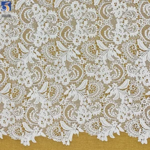 YX1483 125cm White Water Soluble Floral Paisley Guipure Lace Fabric for Evening Dresses Gowns Skirts and Fashion Clothin
