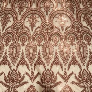 YX1608 Wholesale Sequin Embroidery Knit Lace Fabric Glitter Mesh Material for Chinese Bridal and Evening Dresses