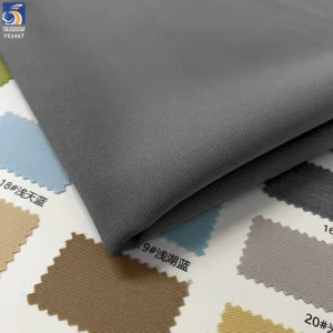 YX1467 320gsm 85 Polyester 11 Rayon 4 Spandex 4 Way Stretch TR Fine Twill Suiting Fabric for Men Suits Blazers Trousers