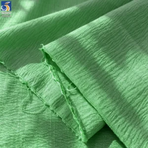 YX1468 Wholesale 110gsm 60 Polyester 37 Rayon 3 Spandex Slub Crinkle Fabric for Women Shirts Dresses