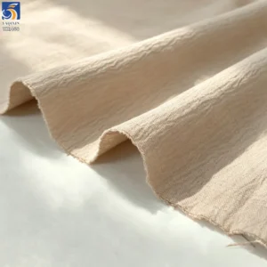 YX1468 Wholesale 110gsm 60 Polyester 37 Rayon 3 Spandex Slub Crinkle Fabric for Women Shirts Dresses