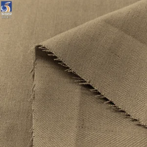 YX1471 350gsm Polyester Linen Blend Herringbone Twill Stretch Suiting Fabric for Men Blazers Trousers and Business Apparel