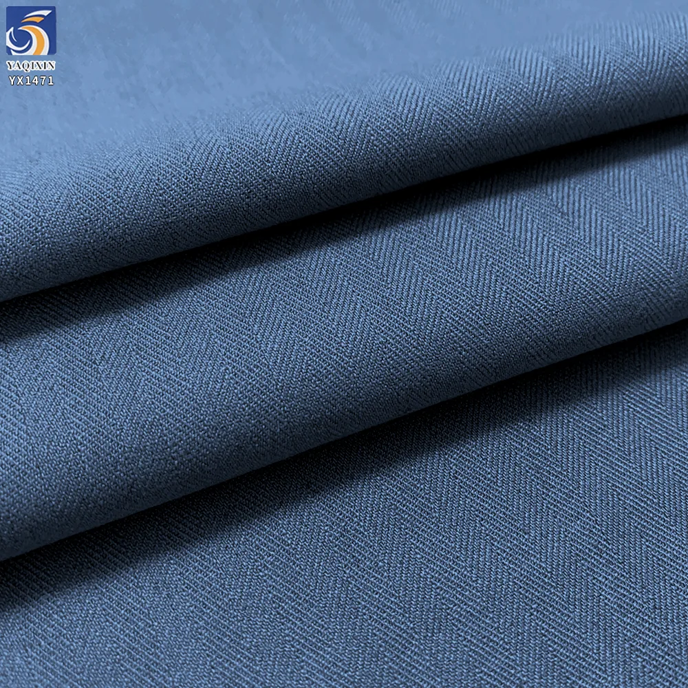 YX1471 350gsm Polyester Linen Blend Herringbone Twill Stretch Suiting Fabric for Men Blazers Trousers and Business Apparel