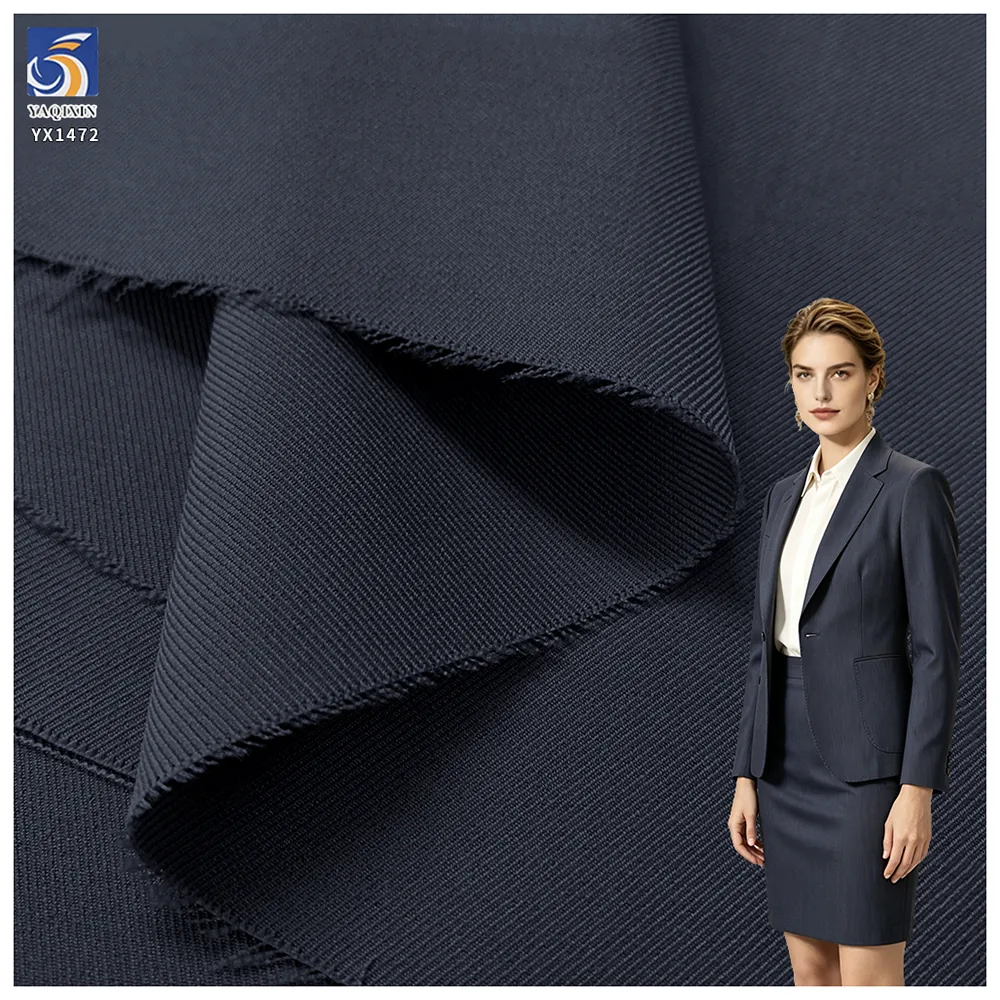 YX1472 275gsm Stretch Polyester 3/3 Twill Fabric for Men Women Suits Blazers Trousers and Tailored Apparel