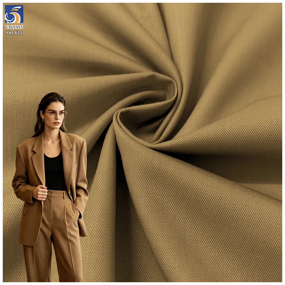 YX1473 275gsm 97% Polyester 3% Spandex 3/3 Twill Fabric With Stretch for Suit Jackets Pants Skirts and Business Clothing