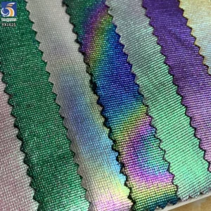YX1625 Iridescent Foil Knit Stretch Fabric Holographic Knit Textile for Swimwear Leggings and Stagewear