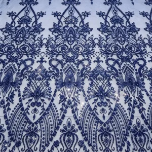 YX1609 New Arrival Baroque Sequin Lace Fabric Ornamental Glitter Embroidered Mesh for Evening Gown Dress