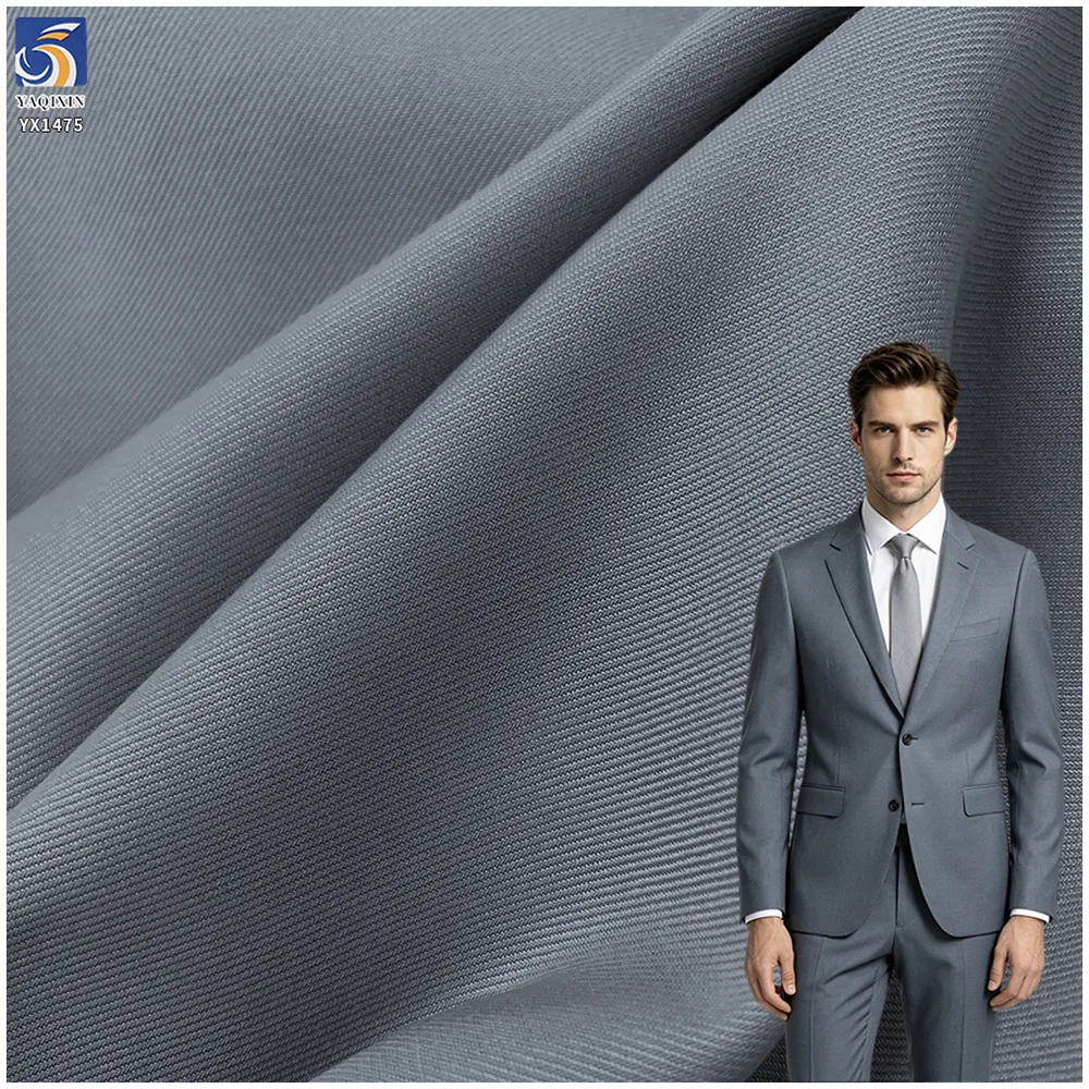 YX1475 Wholesale 400g/m² Heavy 88 Polyester 12 Rayon TR 3/3 Right Twill Fabric for Men Suit Trouser and Apparel Manufacturing