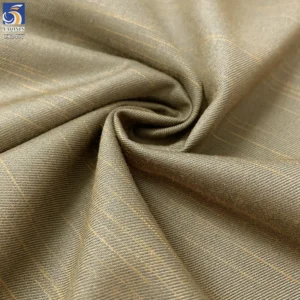 YX1477 Wholesale 350g/m² Textured Jacquard 65% Polyester 35% Rayon Striped Twill Suiting Fabric for Blazers Trousers
