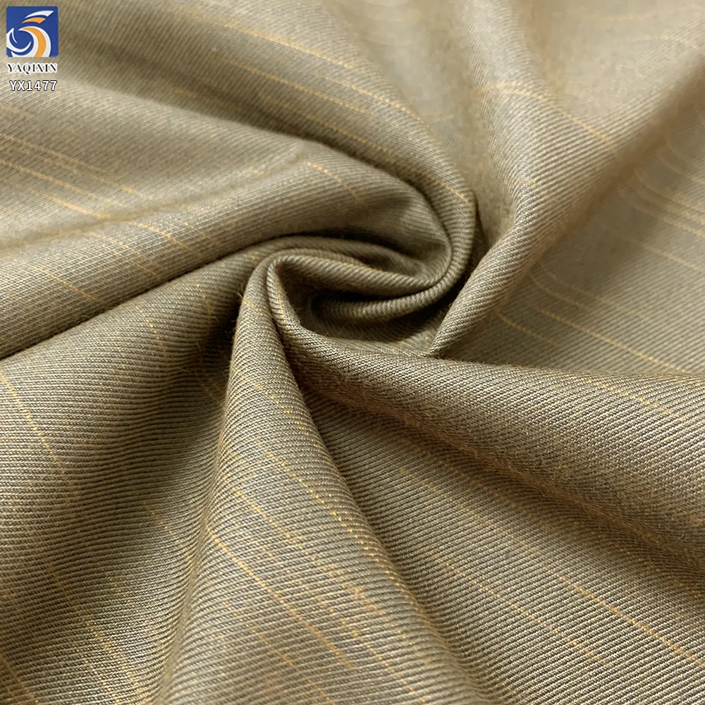YX1477 Wholesale 350g/m² Textured Jacquard 65% Polyester 35% Rayon Striped Twill Suiting Fabric for Blazers Trousers